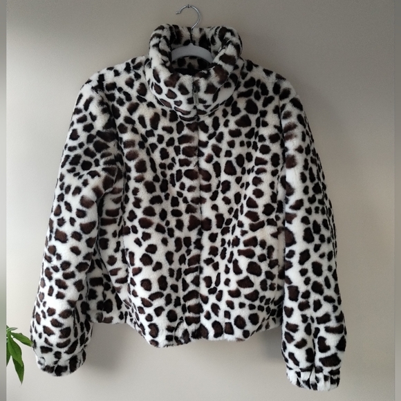 Sanctuary Leopard Print Teddy Jacket S/M - Picture 5 of 9